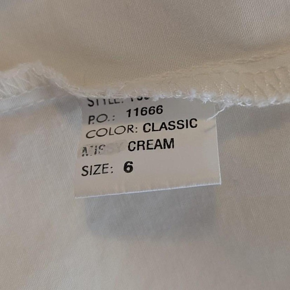 Vintage Ashley Pine Tree Embroidered Collar Cotton Blouse Cream Size 6 - Picture 7 of 8